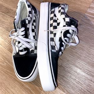 Steal! ⚡️ Black & White Old School Checkered Vans Mens 6.5/ Women 8! 🔥
